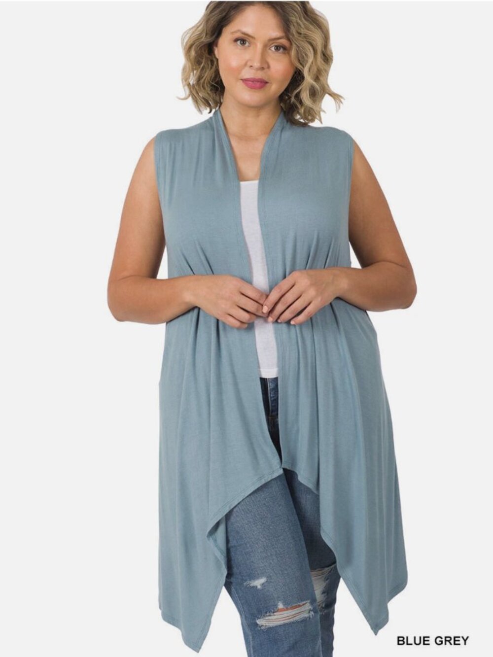 New! Plus Size Sleeveless Desert Rose Drape Vest Sizes 1X